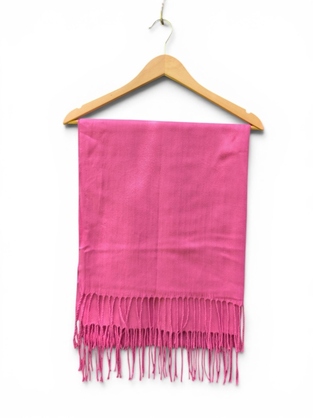 Classic Pink Fringe Wrap Scarf for Women